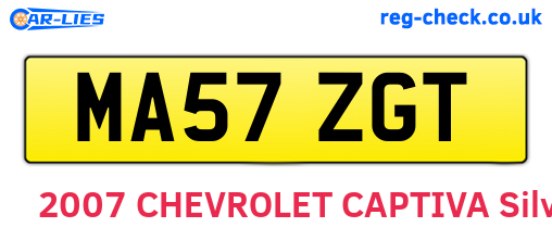 MA57ZGT are the vehicle registration plates.