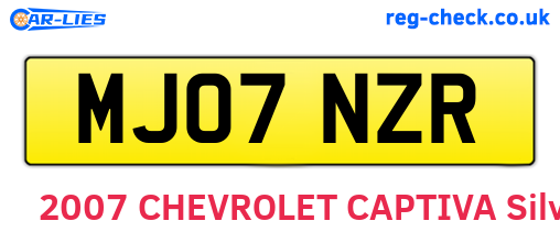 MJ07NZR are the vehicle registration plates.