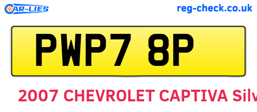 PWP78P are the vehicle registration plates.