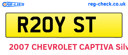 R20YST are the vehicle registration plates.