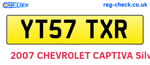 YT57TXR are the vehicle registration plates.