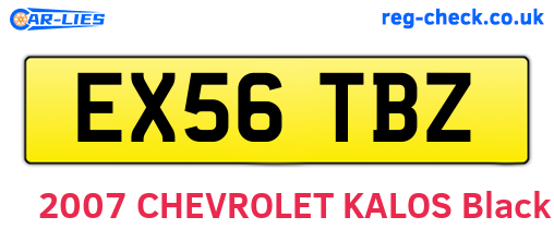 EX56TBZ are the vehicle registration plates.