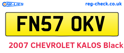 FN57OKV are the vehicle registration plates.