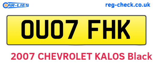 OU07FHK are the vehicle registration plates.