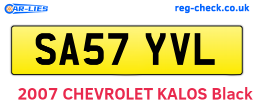 SA57YVL are the vehicle registration plates.