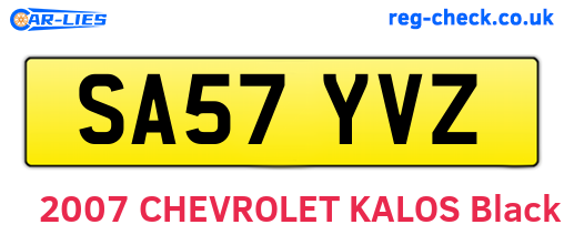 SA57YVZ are the vehicle registration plates.