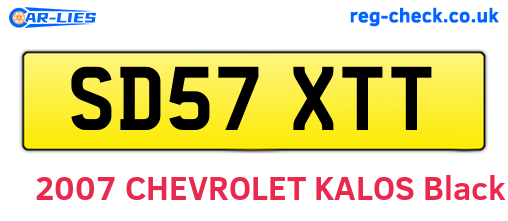 SD57XTT are the vehicle registration plates.