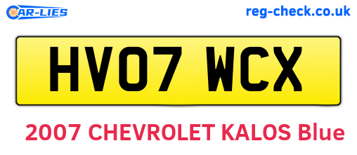 HV07WCX are the vehicle registration plates.