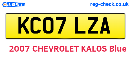 KC07LZA are the vehicle registration plates.
