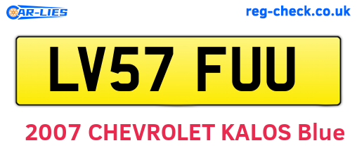 LV57FUU are the vehicle registration plates.