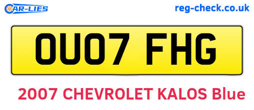 OU07FHG are the vehicle registration plates.