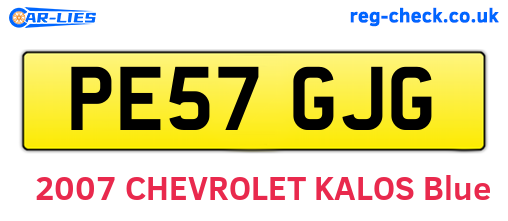 PE57GJG are the vehicle registration plates.