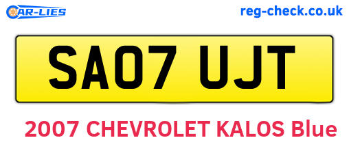 SA07UJT are the vehicle registration plates.