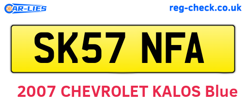SK57NFA are the vehicle registration plates.