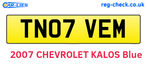 TN07VEM are the vehicle registration plates.