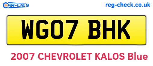 WG07BHK are the vehicle registration plates.
