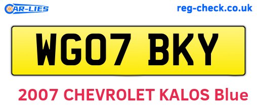 WG07BKY are the vehicle registration plates.