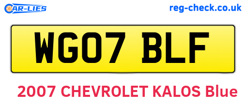 WG07BLF are the vehicle registration plates.