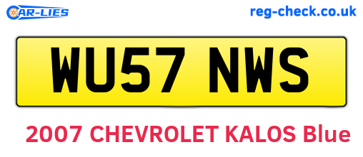 WU57NWS are the vehicle registration plates.