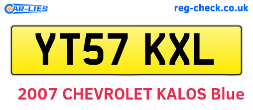 YT57KXL are the vehicle registration plates.