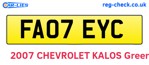 FA07EYC are the vehicle registration plates.