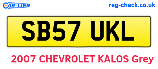 SB57UKL are the vehicle registration plates.