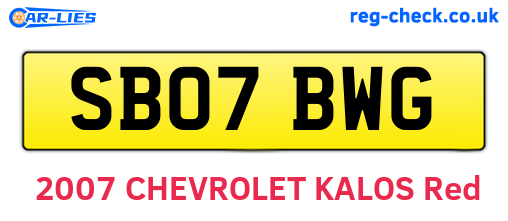 SB07BWG are the vehicle registration plates.
