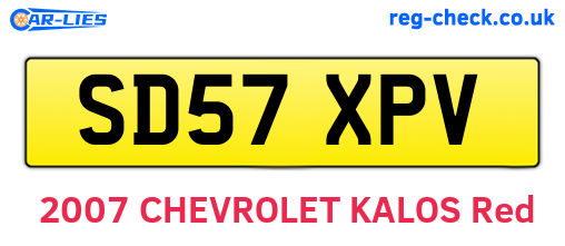 SD57XPV are the vehicle registration plates.