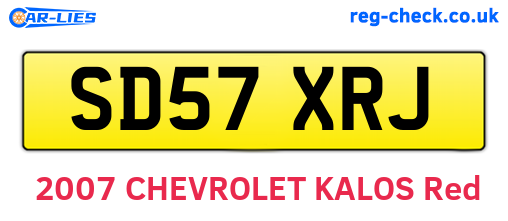 SD57XRJ are the vehicle registration plates.