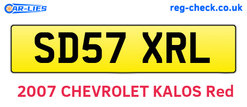 SD57XRL are the vehicle registration plates.