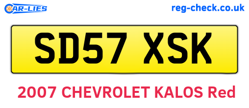 SD57XSK are the vehicle registration plates.
