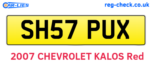 SH57PUX are the vehicle registration plates.