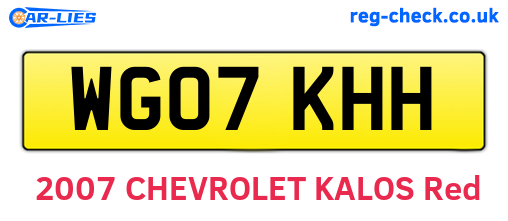WG07KHH are the vehicle registration plates.