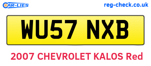 WU57NXB are the vehicle registration plates.