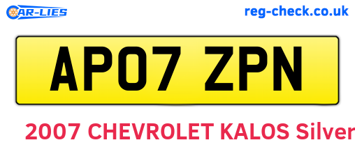 AP07ZPN are the vehicle registration plates.