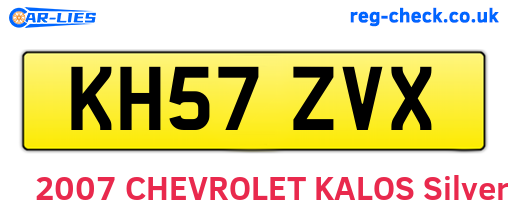 KH57ZVX are the vehicle registration plates.