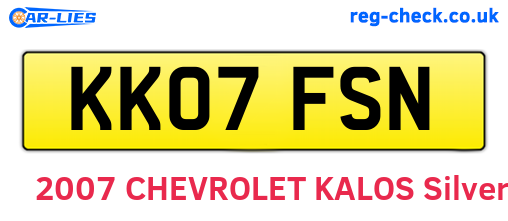 KK07FSN are the vehicle registration plates.