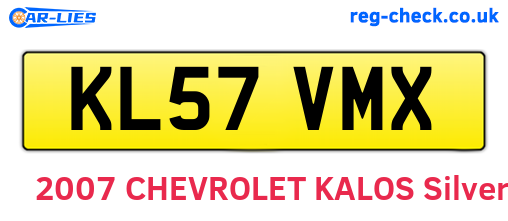 KL57VMX are the vehicle registration plates.