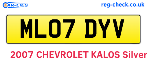 ML07DYV are the vehicle registration plates.
