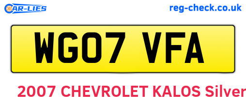 WG07VFA are the vehicle registration plates.