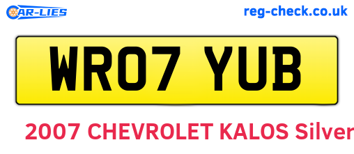 WR07YUB are the vehicle registration plates.