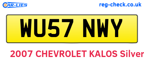 WU57NWY are the vehicle registration plates.