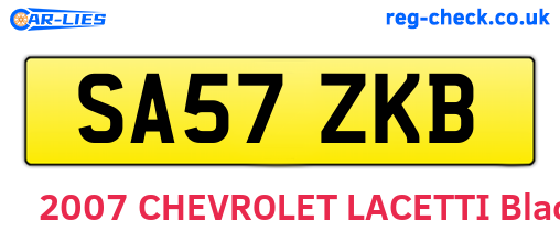 SA57ZKB are the vehicle registration plates.