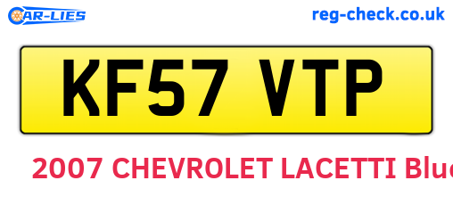KF57VTP are the vehicle registration plates.