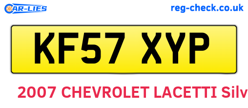KF57XYP are the vehicle registration plates.