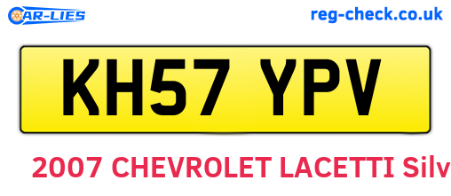 KH57YPV are the vehicle registration plates.