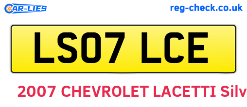 LS07LCE are the vehicle registration plates.