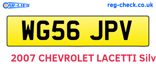 WG56JPV are the vehicle registration plates.