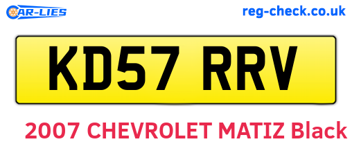 KD57RRV are the vehicle registration plates.