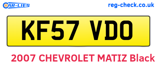 KF57VDO are the vehicle registration plates.